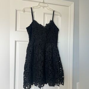 Blue Rain Black Lace Wedding Dress